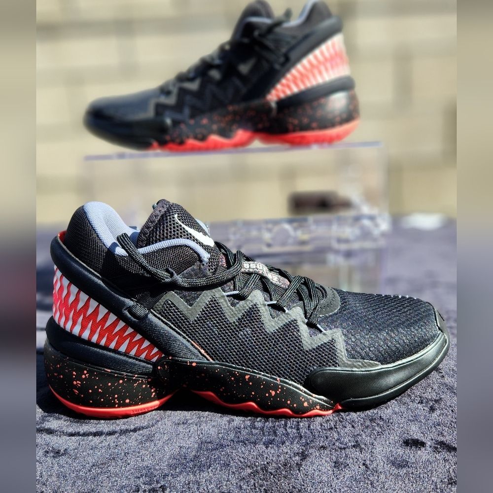 Adidas Marvel x D.O.N. Issue #2 Venom Black Red Basketball Shoes Size 8 FW9038